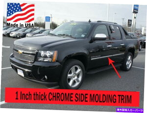 trim panel Avalanche 2007-2013p̏_ȃNTChhA[fBObJ[plgLbg Flexible Chrome Side Door Molding Rocker Panel Trim Kit For Avalanche 2007-2013