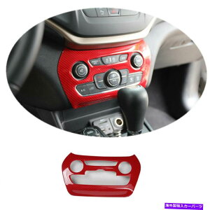 trim panel 2014-2020�̃��b�h�J�[�{���t�@�C�o�[�R���\�[��AC�X�C�b�`�p�l���g����1PCS Jeep Cherokee Red Carbon Fiber Console AC Switch Panel Trim 1PCS For 2014-2020 Jeep Cherokee�y���s�A���i�z