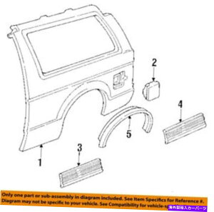 trim panel Chevrolet GM OEM 91-92 S10 Blazer Quarter Panel Molding Trim Left 15659171 Chevrolet GM OEM 91-92 S10 Blazer Quarter Panel-Molding Trim Left 15659171