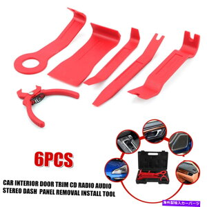 trim panel 6PCSJ[CeAhAplNbvWII[fBIXeIg폜CXg[c[ 6PCS Car Interior Door Panel Clips Radio Audio Stereo Trim Removal Install Tool