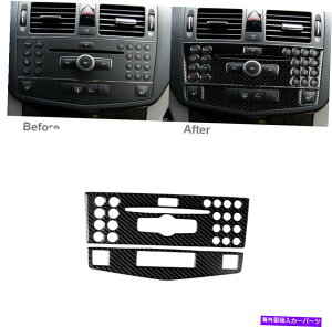 trim panel 2PCS�J�[�R���\�[��CD�p�l���g�����J�o�[�X�e�b�J�[C�N���XW204 07-10�p�̃J�[�{���t�@�C�o�[ 2pcs Car Console CD Panel Trim Cover Sticker Carbon Fiber For C Class W204 07-10�y���s�A���i�z
