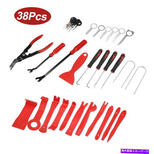 trim panel 38PCS���b�h�g���������c�[���J�[�p�l���_�b�V���{�[�h�I�[�f�B�I���W�I�̏C�� 38pcs Red Trim Removal Tool Set for Car Panel Dashboard Audio Radio Repair�y���s�A���i�z