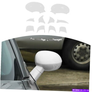 trim panel zCgGNXeATChhA~[́A_bW`W[2009+̃VFLbvgJo[Ă܂ White Exterior Side Door Mirror Covers Shell Cap Trim for Dodge Challenger 2009+