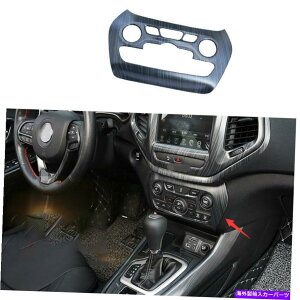 trim panel �W�[�v�`�F���L�[2014-2020�u���b�N�E�b�h�O���C���R���\�[��AC�X�C�b�`�p�l���̑����ɂ҂����� Fit For Jeep Cherokee 2014-2020 Black Wood Grain Console AC Switch Panel Decor�y���s�A���i�z