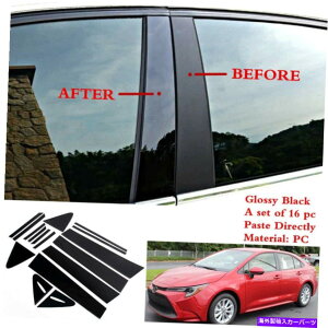 trim panel 16x�O���X�s�A�m�u���b�N�E�B���h�E�s���[�|�X�g�v���X�`�b�N�p�l���J�o�[20-22�J���[�� 16x Gloss Piano Black Window Pillar Post Plastic Panel Covers Fits 20-22 Corolla�y���s�A���i�z