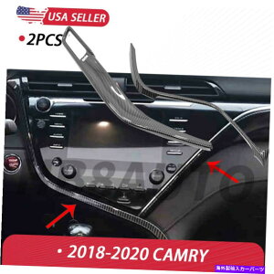 trim panel �g���^�J�����̂��߂�2�{�J�[�{���t�@�C�o�[�X�^�C���Z���^�[�R���\�[���X�g���b�v�p�l���g����2018-2020 2x Carbon Fiber Style Center Console Strip Panel Trim For Toyota Camry 2018-2020�y���s�A���i�z