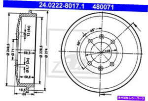 Brake Drum Peugeot Citroen 306 405 I II 406�p�[�g�i�[�{�b�N�X�I���W��424724�̂��߂̃u���[�L�h������H�ׂ܂��� ATE Brake Drum For PEUGEOT CITROEN 306 405 I II 406 Partner Box Origin 424724�y���s�A���i�z