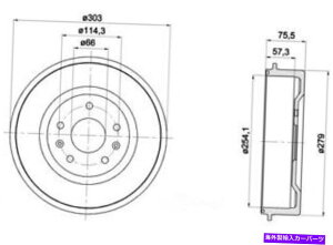 Brake Drum �u���[�L�h����-S���A�w���p�M�b�h355301731�t�B�b�g02-03�����h���[�o�[�t���[�����_�[ Brake Drum-S Rear Hella-PAGID 355301731 fits 02-03 Land Rover Freelander�y���s�A���i�z