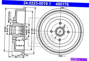 Brake Drum VW�V�[�g�L���f�BII�C���J6K9501615D�̂��߂̃u���[�L�h������H�ׂ܂��� ATE Brake Drum For VW SEAT Caddy II Inca 6K9501615D�y���s�A���i�z