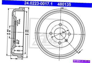 Brake Drum VW�S���tMK2 MK3 JETTA II MK 191609617A�p��ATE�u���[�L�h���� ATE Brake Drum For VW Golf Mk2 Mk3 Jetta II Mk 191609617A�y���s�A���i�z
