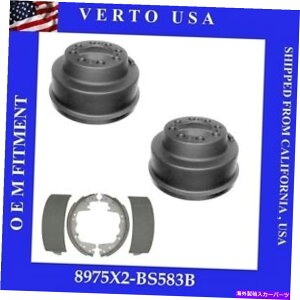 Brake Drum 2̃Au[Lhƃu[LV[YtBbgFord E-350AF-350tBbgg`[gɊÂ 2 Rear Brake Drums & Brake Shoes Fit Ford E-350, F-350 Based on Fitment Chart