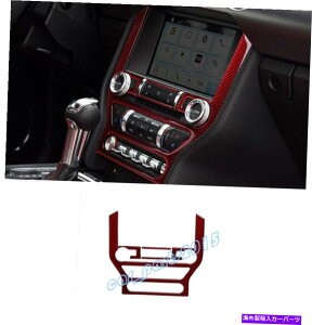 trim panel Ford Mustang 2015-2021̃bhAJ[{t@Co[GARplJo[g Red Real Carbon Fiber Air Condition Panel Cover Trim For Ford Mustang 2015-2021