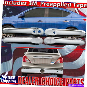 trim panel 2012-2019̓YVersa ChromehAnhJo[tX}[gL[+e[Q[g For 2012-2019 NISSAN VERSA Chrome Door Handle COVERS W/Smart Key+Tailgate