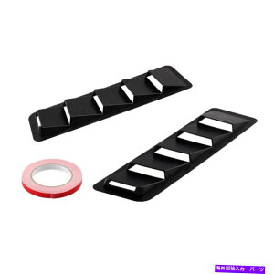 trim panel 2PCS�J�[�u���b�N�t�[�h�x���g���[�o�[��p�p�l���g�����������ՓI�� 2Pcs Car Black Hood Vent Louver Cooling Panel Trim Decor Universal�y���s�A���i�z