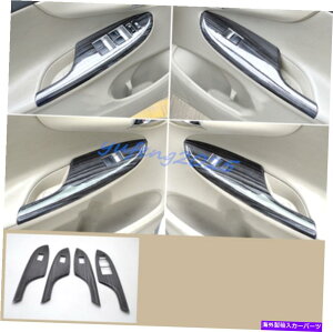 trim panel �g���^�J���[��2007-13�̃u���b�N�E�b�h�O���C���C���i�[�E�B���h�E�X�C�b�`�p�l���J�o�[�g���� Black Wood Grain Inner Window Switch Panel Cover Trim For Toyota Corolla 2007-13�y���s�A���i�z