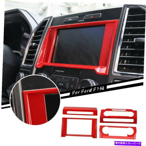 trim panel 4PCS�Z���^�[�R���\�[���i�r�Q�[�V����AC���W�I�X�C�b�`�p�l��F150 15+�Ԃ̃g�����J�o�[ 4pcs Center Console Navigation AC Radio Switch Panel Trim Cover for F150 15+ Red�y���s�A���i�z