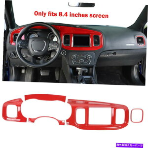 trim panel 8.4�C���`�X�N���[���Z���^�[�R���\�[���_�b�V���{�[�h�p�l���_�b�W�`���[�W���[2015+�Ԃ̃g���� 8.4inches Screen Center Console Dashboard Panel Trim for Dodge Charger 2015+ Red�y���s�A���i�z
