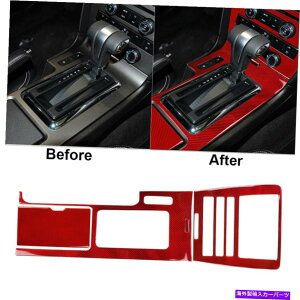 trim panel 4PCS���b�h�J�[�{���t�@�C�o�[�Z���g�����R���\�[���p�l���J�o�[�t�H�[�h�}�X�^���O2009-13�̃g���� 4Pcs Red Carbon Fiber Central Console Panel Cover Trim For Ford Mustang 2009-13�y���s�A���i�z
