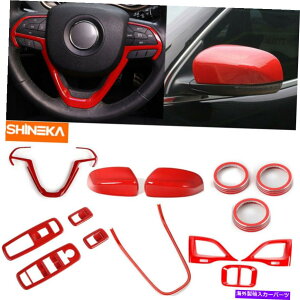 trim panel ジープチェロキー2019+の14Xレッドフルインテリアコンソールエアベントパネルカバートリム 14x Red Full Interior Console Air Vent Panel Cover Trim For Jeep Cherokee 2019+