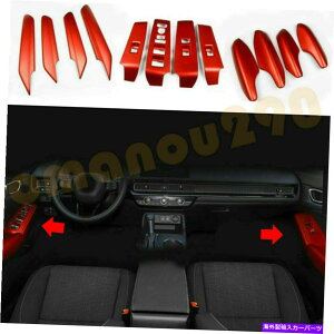 trim panel Honda Civic 2022-2023 Armrest�{�^���p�̐Ԃ����X�C�b�`�p�l���J�o�[�g�����L�b�g Red Window Switch Panel cover Trim Kit For Honda Civic 2022-2023 Armrest Button