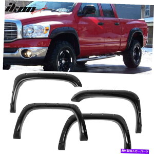 trim panel �t�B�b�g94-02�_�b�W�����|�P�b�g���x�b�g�X�^�C���t�F���_�[�t���AABS�e�N�X�`��4PC Fits 94-02 Dodge Ram Pocket Rivet Style Fender Flares ABS Textured 4PC�y���s�A���i�z
