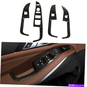 trim panel 2019-2021 BMW X5 X7�̖{���̃J�[�{���t�@�C�o�[�J�[�E�B���h�E�X�C�b�`�p�l���J�o�[�g���� Real Carbon Fiber Car Window Switch Panel Cover Trim For 2019-2021 BMW X5 X7�y���s�A���i�z