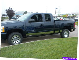 trim panel GMC Sierra 2007- 13 Ext.CAB 6.8ベッド6 "ステンレススチールロッカーパネル14 PCに適合します。 Fits GMC Sierra 2007- 13 Ext.Cab 6.8 Bed 6" Stainless Steel Rocker Panel 14 pc.