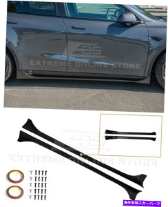 trim panel 20�A�b�v�e�X�����f��y |�̏ꍇ�g���b�N�X�^�C���O���X�u���b�N�T�C�h�X�J�[�g���b�J�[�p�l���y�A For 20-Up Tesla Model Y | Track Style Gloss Black Side Skirts Rocker Panel Pair�y���s�A���i�z
