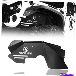 trim panel �W�[�vJK JKU�����O���[�̂��߂̃u���b�N�X�`�[���y�A�t�����g�t�F���_�[�C���i�[���C�i�[2007-2018 Black Steel Pair Front Fender Inner Liners for Jeep JK JKU Wrangler 2007-2018�y���s�A���i�z