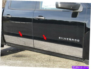 trim panel XeXX`[bJ[plg4PCtBbg14-18V{[Vo[h Stainless Steel Rocker Panel Trim 4Pc Fits 14-18 Chevy Silverado