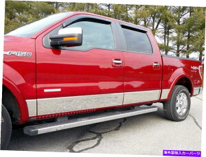 trim panel ステンレスロッカーパネルトリム12 PCフィット2009-2014 FORD F-150クルーキャブ6.5 'ベッド Stainless Rocker Panel Trim 12 Pc Fits 2009-2014 Ford F-150 Crew Cab 6.5' Bed