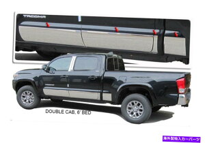 trim panel XeXX`[bJ[plg8PCtBbg2016-2022g^^R} Stainless Steel Rocker Panel Trim 8Pc Fits 2016-2022 Toyota Tacoma