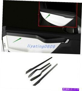 trim panel �e�X�����f��X 2016-2021�̖{���̃J�[�{���t�@�C�o�[�����h�A�p�l���̑����J�o�[�g���� Real Carbon Fiber Inner Door Panel Decor Cover Trim For Tesla Model X 2016-2021