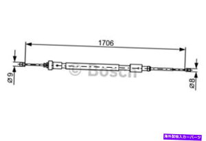 Brake Cable {bVp[LOu[LP[uLHD̓VgGC3 DS3 Cabrio Hatchback 2009-ɓK܂ - BOSCH Parking Brake Cable LHD Fits CITROEN C3 Ds3 Cabrio Hatchback 2009-