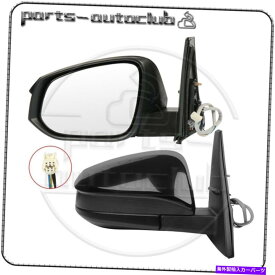 USミラー 14-18のトヨタハイラックス4ランナー左＆右側ミラーブラックパワー加熱 For 14-18 TOYOTA HILUX 4RUNNER Left&Right Side Mirrors Black Power Heated