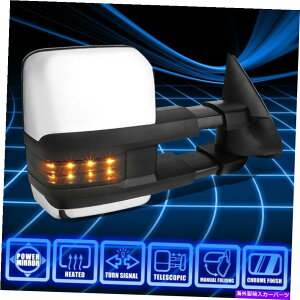 US~[ 03-07̃Vo[hVGNẼp[MX[NLED TOW~[ For 03-07 Silverado Sierra Chrome RIGHT Side Power Heated Smoked LED Tow Mirror