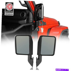 US~[ tbN[hW[v`[u[hAXNGATChAr[~[n[thA}Eg fit Hooke Road Jeep Tubular Door Square Side Rear View Mirrors Half Door Mounted