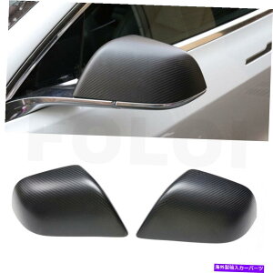 USミラー 2017-2022テスラモデル3のマットリアルカーボンファイバーサイドミラーキャップカバーアドオン Matte Real Carbon Fiber Side Mirror Cap Cover Add-on For 2017-2022 Tesla Model 3