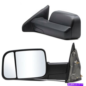 US�~���[ 2008 Dodge RAM 2500�}�j���A�������T�C�h�~���[�̃y�A�Z�b�g�̓t���b�v�A�b�vLH RH Pair Set For 2008 Dodge Ram 2500 Manual Towing Side Mirrors Extend FlipUp LH RH�y���s�A���i�z