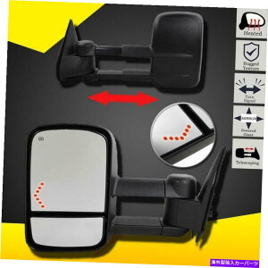 US~[ 2003N2006ÑV{[Vo[hVG̃p[MLEDA[~[ Power Heated LED Arrow Tow Mirrors For 2003-2006 Chevrolet Silverado Sierra
