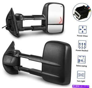 US�~���[ 07-13�V�{���[�^�zGMC���[�R���̖��M�����t���̃p���[���M�����~���[ Power Heated Tow Mirrors w/ Arrow Signal Light For 07-13 Chevy Tahoe GMC Yukon�y���s�A���i�z