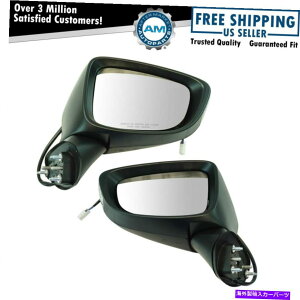 US~[ GNXeAp[~[w/^[VOiubNX[Xlh rhyA}c_6 new Exterior Power Mirror w/ Turn Signal Black Smooth LH RH Pair for Mazda 6 New