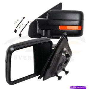 US~[ 2004-2014tH[hF-150sbNAbṽyAp[M}jAtH[hTChr[~[ Pair Power Heated Manual Fold Side View Mirrors For 2004-2014 Ford F-150 Pickup