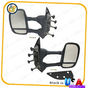 US�~���[ �t�H�[�hE�V���[�YEconoline 2002-2016�̃}�j���A�������]�����T�C�h�~���[�̃y�A Pair Of Manual Tow Telescopic Side Mirror For Ford E Series Econoline 2002-2016�y���s�A���i�z
