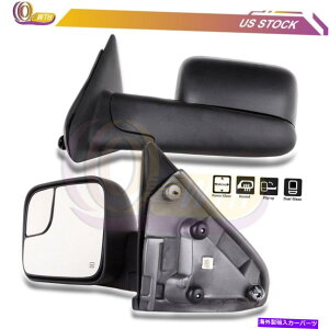 US�~���[ 2002�N2003�N����2008�N�̃_�b�W�����̍�+�E���̃u���b�N�V�F���̃p���[���M�~���[ Power Heated Mirrors For 2002 2003-2008 Dodge Ram Left+Right Side Black Shell�y���s�A���i�z