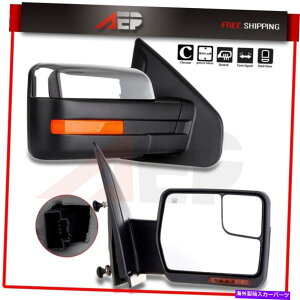 US~[ 04-14Ford F-150yATow Chrome Side Mirrorsp[MLEDMCg For 04-14 Ford F-150 Pair Tow Chrome Side Mirrors Power Heated LED Signal Light