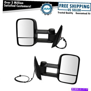 US~[ Tow Mirror Power heated TexturedubNyAZbg2GMsbNAbvSUVVZbg Tow Mirror Power Heated Textured Black Pair Set of 2 for GM Pickup SUV New