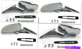 USミラー 1970-1972 Chevelle M Carlo Chrome Outsid Door Side Mirror + Hardware -Pair 1970 - 1972 Chevelle M Carlo Chrome Outside Door Side Mirror + Hardware - Pair