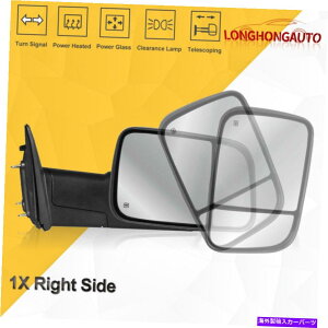US�~���[ 10-18�_�b�WRAM 1500 2500 3500�̉E���q���̉��M������ Right Passenger Side Power Heated Tow Mirror For 10-18 Dodge Ram 1500 2500 3500�y���s�A���i�z