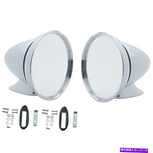 US~[ 4.5 "ubg[XX|[cJ[GT[VOfbNXNTCh~[zbgbgbhyA 4.5" Bullet Race Sports Car GT Racing Deluxe Chrome Side Mirror Hot Rat Rod Pair